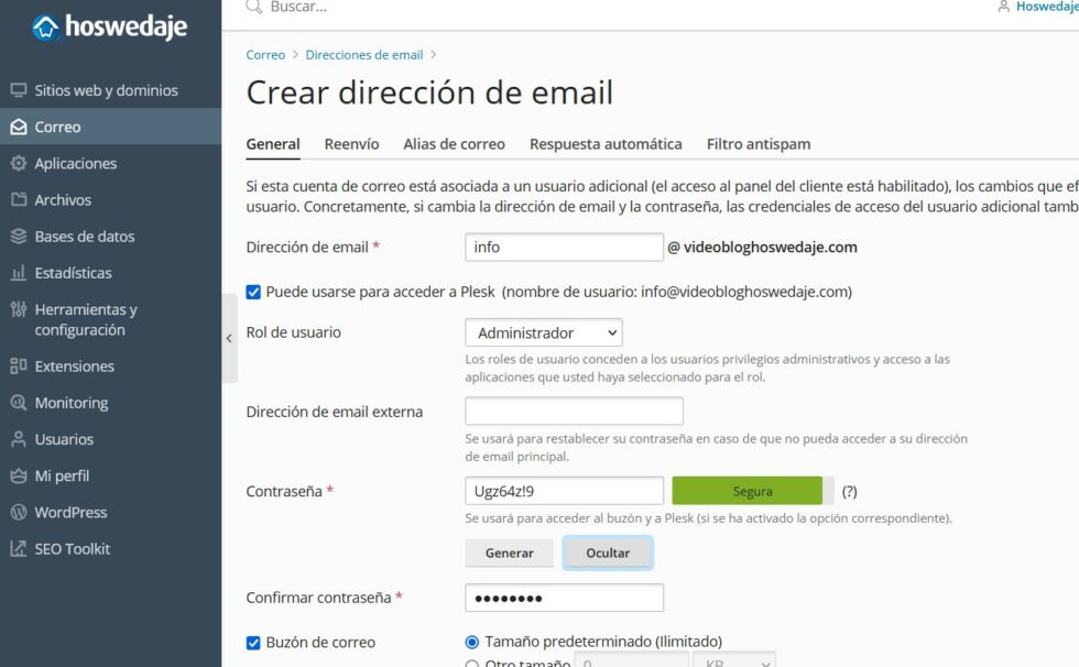 Cómo Crear Y Gestionar Una Cuenta De Correo En Plesk Hoswedaje 5329